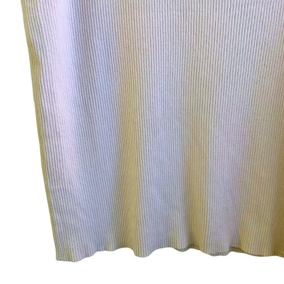 Simply Vera Wang Cream Ribbed Sleeveless Crewneck Sweater Top Large Ivory Beige - Picture 5 of 10